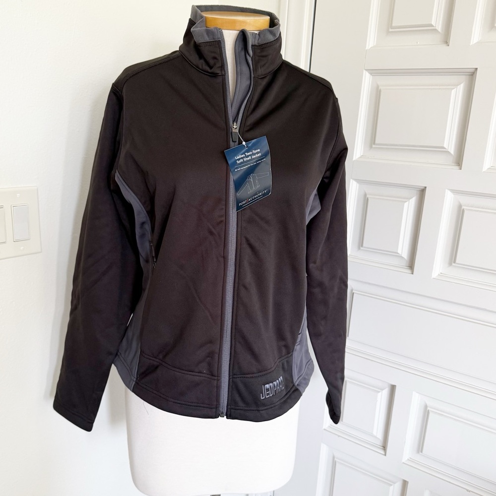 NWT Jeopardy! Port Authority Winter Jacket Coat Black Gray Gift Large